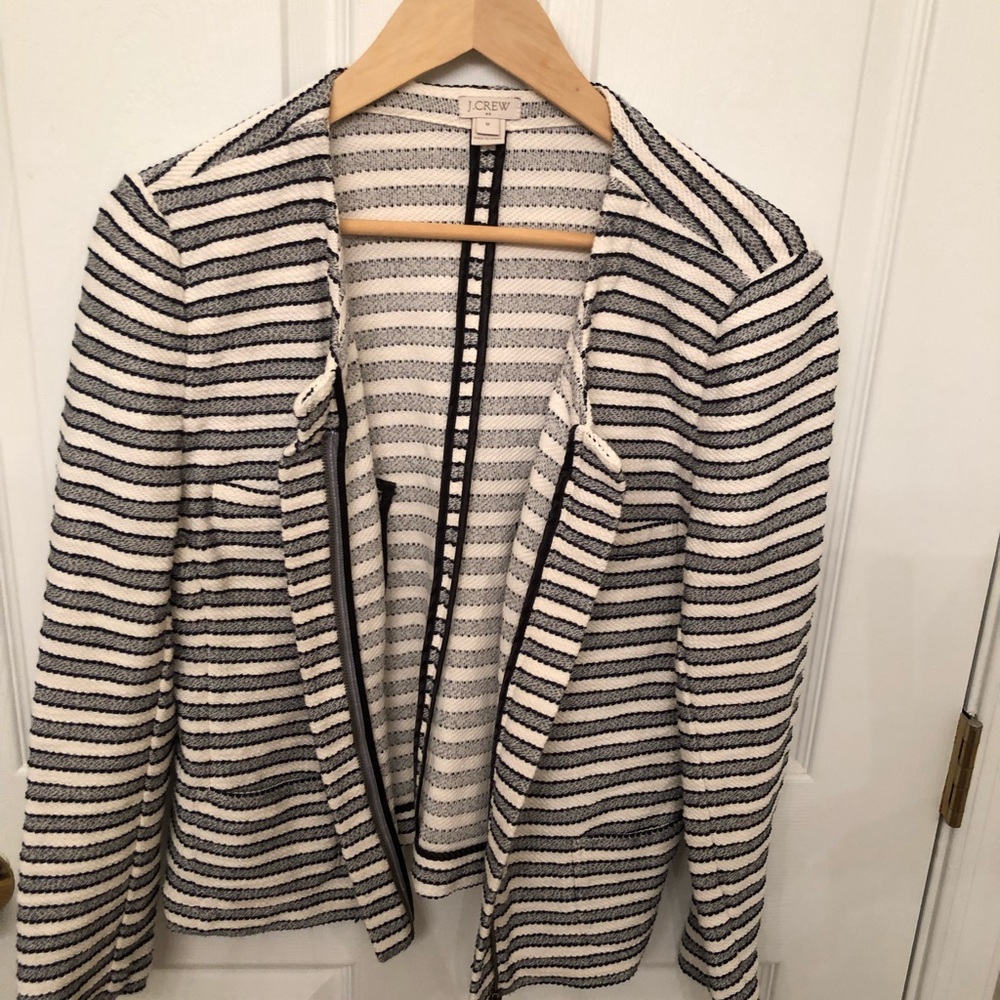 Jcrew striped blazer- navy & white size Med
